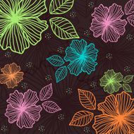 Dark background of colorful flowers