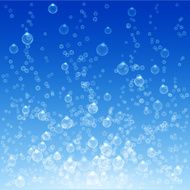 Bubbles in water on blue background N2