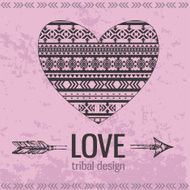 Heart with geometric pattern