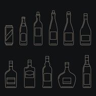 Beverages thin icons N2