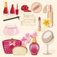 Highly detailed cosmetics icons set