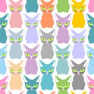 Color cat seamless texture Pattern of cute cats Pet background