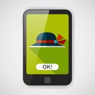 Women hat flat icon with long shadow