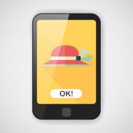 Women hat flat icon with long shadow N4