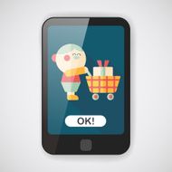 shopping flat icon with long shadow eps10 N4