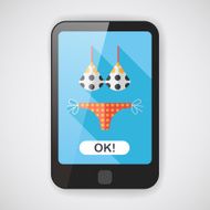 Swimming suit flat icon with long shadow N3