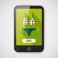 Swimming suit flat icon with long shadow N4