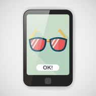 Sunglasses flat icon with long shadow N2