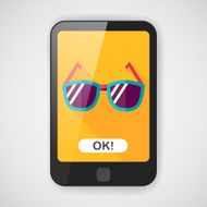 Sunglasses flat icon with long shadow N3