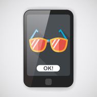 Sunglasses flat icon with long shadow N4