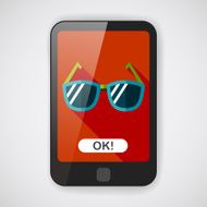 Sunglasses flat icon with long shadow N5