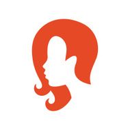 Woman silhouette concept emblem of beauty or hairdressing salon