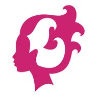 Woman silhouette concept emblem of beauty or hairdressing salon N2