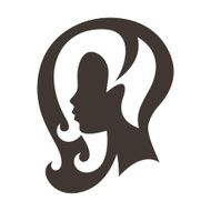 Woman silhouette concept emblem of beauty or hairdressing salon N3