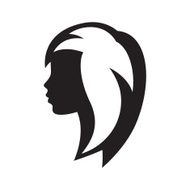 Woman silhouette concept emblem of beauty or hairdressing salon N4