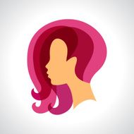 Woman silhouette concept emblem of beauty or hairdressing salon N8