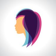 Woman silhouette concept emblem of beauty or hairdressing salon N9