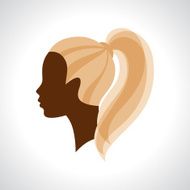 Woman silhouette concept emblem of beauty or hairdressing salon N10