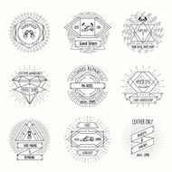 Shoemaking logo or shoes repair labels in hipster vintage style N2