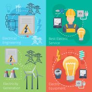 Electricity energy concepts vector set