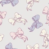 Seamless pattern with sketched bows in pastel colors