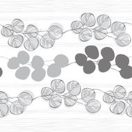 Seamless pattern of abstract branches Monochrome vector background