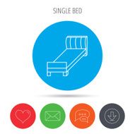 Single bed icon Bedroom furniture sign N2