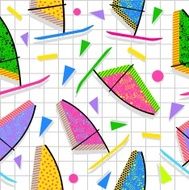 Retro vintage summer fun 80s pattern background
