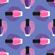 Nail lacquer or nail polish seamless pattern