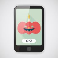pumpkin candle flat icon with long shadow eps10