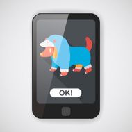 Pet Clothes flat icon with long shadow eps10 N7