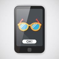Glasses flat icon with long shadow eps10 N3