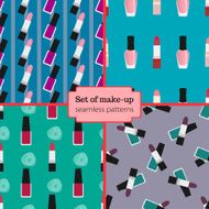 Set of seamless make-up patterns