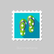 Flip Flops flat stamp with long shadow