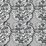 Black lace vector fabric seamless pattern N3