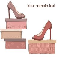 pair of shoes on the boxes