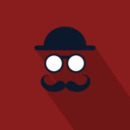 Hipster flat icon with long shadow