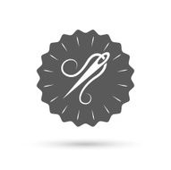 Needle with thread icon Tailor sign