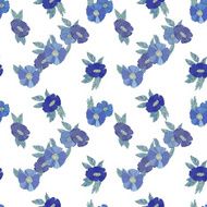 Blue flowers on white background N4