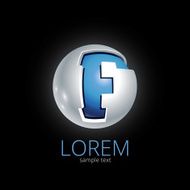 Abstract Vector Design Element - Metal F logo sphere template N2
