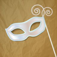 Venice carnival mask white pearl N2