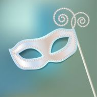 Venice carnival mask white pearl N3