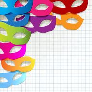 Venice carnival mask in the corner paper colorful