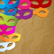 Venice carnival mask in the corner paper colorful N2