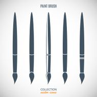set paint brush icons gray color isolated on background N2