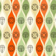 Abstract seamless pattern Modern style motif Linear floral geometric elements N2