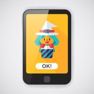cute witch flat icon with long shadow eps10 N2