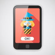 cute witch flat icon with long shadow eps10 N3