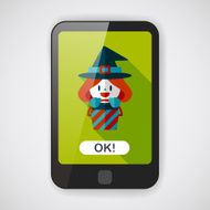cute witch flat icon with long shadow eps10 N4