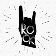 Rock hand sign silhouette